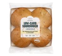 Robert Andrew Low Carb Sourdough Brown Rolls - 13.3g Carbs, 12.2g Protein, High Protein Low Calorie Rolls, Low Sugar Ketogenic Diet, Diabetic Food, 156 Calories - 4 x 60g