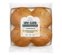 Robert Andrew Low Carb Sourdough Brown Rolls - 13.3g Carbs, 12.3g Protein, High Protein Low Calorie Rolls, Low Sugar Ketogenic Diet, Diabetic Food, 156 Calories | 4x60g