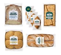 ROBERT ANDREW Low-Carb Sourdough Family Bundle, High Protein & Fibre, Freshly Baked Bread, Freezer Friendly, White Half Bloomer, White Rolls, Baguettes, 4x Chocolate Croissant, Pizza Triangles