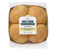 ROBERT ANDREW Low Carb Sourdough White Rolls - 11.5g Carbs, 16.5g Protein, High Protein Low Calorie Rolls, Low Sugar Ketogenic Diet, Diabetic Food, 169 Calories | 4x60g