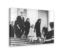 Robert Bobby And Jacqueline Kennedy Kenndy's Family Leaving John F Kennedy JFK Funeral Canvas Art Poster And Wall Art Picture Print Modern Family Bedr