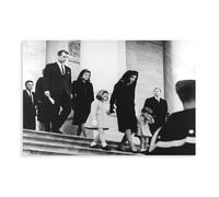 Robert Bobby And Jacqueline Kennedy Kenndy's Family Leaving John F Kennedy JFK Funeral Poster Bedroom Canvas Decor Print Wall Art Office Room Aestheti