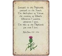 Robert Burn's Lyrics From My Heart's In The Highlands Poem Song Scotland Lover Gift Choice Scottish Poetry Art Print Novelty Retro Metal Sign Poster Plaque Bar Pub Club Cafe Hom 5.5x8 Inch