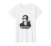 Robert Burns Rockstar Poet Design Value Graphic T-Shirt, Women, White, M
