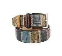 Robert Charles Leather belt Lizard 35mm Brown stitched edges - brown