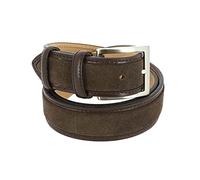 Robert Charles. Suede belt. Stitched, leather. Brown, plain. Made in Italy., brown, M