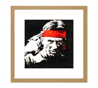 Robert De Niro Deer Hunter Painting 8X8 Inch Square Wooden Framed Wall Art Print Picture with Mount Artery8 Light Oak One Size