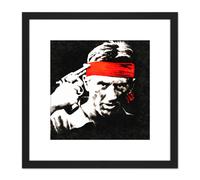 Robert De Niro Deer Hunter Painting 8X8 Inch Square Wooden Framed Wall Art Print Picture with Mount Artery8 Black One Size