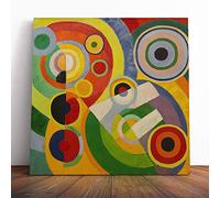 Robert Delaunay Rhythm Canvas Print | Gallery Wrapped 30mm Frame Wall Art | 20x20 inches | Ready to Hang | Contemporary Picture | Living Room Bedroom Lounge Office