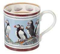 Robert E FuLLER Hand Decorated Fine Bone China Mugs Inspired by British Wildlife | Animal Mugs Dishwasher & Microwave Safe - 400 ml (Mug | Puffin)