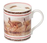 Robert E FuLLER Hand Decorated Fine Bone China Mugs Inspired by British Wildlife | Animal Mugs Dishwasher & Microwave Safe - 400 ml (Mug | Hares)