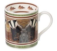 Robert E Fuller Hand Decorated Fine Bone China Mugs Inspired by British Wildlife | Animal Mugs Dishwasher & Microwave Safe - 400 ml (Mug | Badger)
