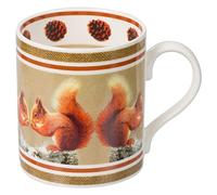 Robert E FuLLER Hand Decorated Fine Bone China Mugs Inspired by British Wildlife | Animal Mugs Dishwasher & Microwave Safe - 400 ml (Mug | Squirrel)