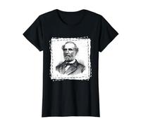 Robert E Lee Civil War Confederate General Portrait Art Value Graphic T-Shirt, Women, Black, S