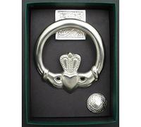 Robert Emmet Co. Large Claddagh Door Knocker/Square Back Satin Nickel Silver