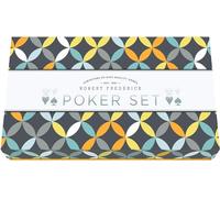Robert Frederick 1 Set of Cards, 80 Poker Chips & Dealer Button, in Patterned Box