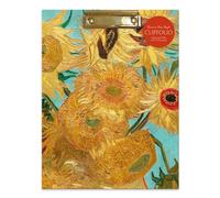 Robert Frederick A4 Clipboard Folder with Notepad | Van Gogh Sunflowers Design | Document Wallet Organiser, Lined Writing Pad, Office Desk Stationery Gift