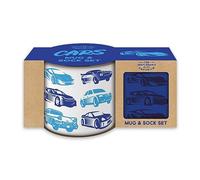 Robert Frederick Car Enthusiast Gift Set | Enamel Mug & Socks with Car Design | 320ml Travel Mug | Gift for Motoring Fans