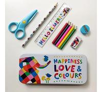 Robert Frederick Children’s Stationery Tin Set Elmer The Elephant Design - Complete First School Stationery Set For Ages 3 and Upward