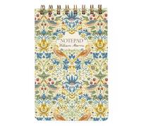 Robert Frederick Chunky Notepad Jotter | Lined Pages | William Morris Strawberry Thief Design | Hardback Reporter Style Notebook | Gold Wiro Binding
