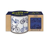 Robert Frederick Gentleman’s Emporium Enamel Bicycles Mug and Sock Set Gift Set for Cycling Enthusiasts