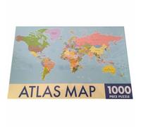 Robert Frederick Jigsaw 1000 Piece Rectangular-Modern, Cardboard, World Map, 29.7 x 21 x 4 cm