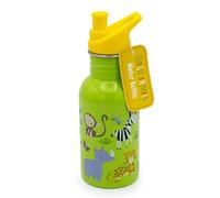 Robert Frederick Kids Water Bottle - Jungle Animals Design - 500ml Stainless Steel with Spout - Leak Proof Metal Bottle for School or Travel