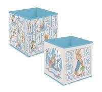 Robert Frederick Peter Rabbit Fabric Storage Cubes - Pack of Two, Large, Blue & White