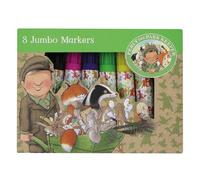 Robert Frederick Set of 8 Jumbo Marker Pens for Children Percy the Park Keeper Design - Perfect for Ages 3 Years Upward