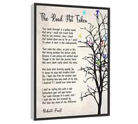 Robert Frost Poem Wall Art The Road Not Taken Poem Poster Minimalist Art Print Canvas Wall Art For Home Office Framed Ready to Hang 12"x16"