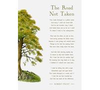Robert Frost The road not taken poem with tree illustration art print. Size A4