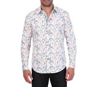 Robert Graham Men's Byzantine Long Sleeve Woven Button Down Shirt, White, XL