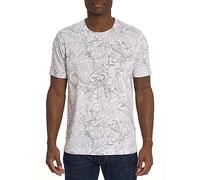 Robert Graham Men's Swanson S/S Knit Tshirt, White, Large