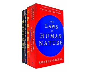 Robert Greene Collection 4 Books Set Seduction, Mastery, 48 Laws, Human Nature