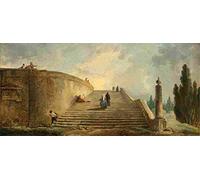 robert hubert a grand staircase Art Poster Print A4