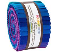 Robert Kaufman Kona Cotton 2.5'' Half Rolls 24 Piece Fabric, Peacock