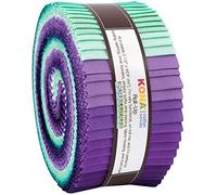 Robert Kaufman Kona Cotton Solids Aurora Roll Up 2.5" Precut Cotton Fabric Quilting Strips Jelly Roll Assortment RU-783-40