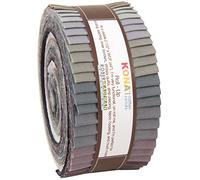 Robert Kaufman KONA Cotton Solids Gray Area Roll Up 2.5 Precut Cotton Fabric Quilting Strips Jelly Roll Assortment RU-424-40 by Robert Kaufman