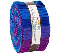Robert Kaufman Kona Cotton Solids Peacock Roll Up 2.5" Precut Cotton Fabric Quilting Strips Jelly Roll Assortment RU-770-40