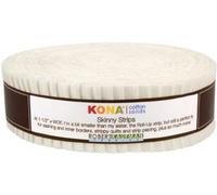 Robert Kaufman Skinny Strips Kona Solids Snow Colorway 40Pcs 1 2in