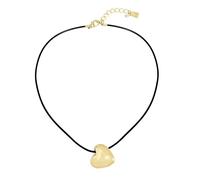 Robert Lee Morris Soho Womens Puffy Heart Leather Necklace, One Size, Metal, No Gemstone