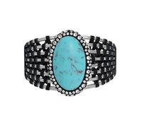 Robert Lee Morris Soho Women's Turquoise Woven Cabochon Cuff Bracelet