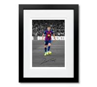 Robert Lewandowski Barcelona Signed Photo Poster Print Picture Display Framed Autograph Memorabilia for Football Fans Gift Poland (A4 Black Framed & Mounted)