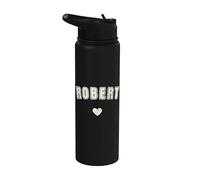 Robert Name Cute Heart Retro Love Robert Stainless Steel Insulated Water Bottle