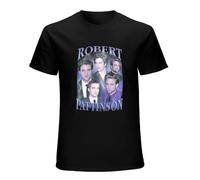 Robert Pattinson T Shirt Men Short Sleeve Vinta Rob Edward Cullen Men T Shirt Summer Tee Tops Cotton Tshirt Man Men Black