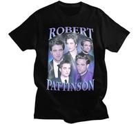 Robert Pattinson T Shirt Men Short Sleeve Vintage Rob Edward Cullen T-Shirt Summer Tee Tops Cotton Oversized T-Shirt Men Black