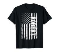 Robert Personal Name American Flag Retro Men Women Funny T-Shirt