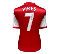 Robert Pires Signed Arsenal Official Retro Shirt Red