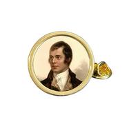 Robert “Rabbie” Burns Gold Plated Domed Lapel Pin Badge in Gift Bag