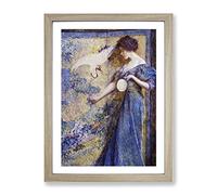 Robert Reid The Mirror Classic Painting Framed Wall Art Print, Ready to Hang Picture for Living Room Bedroom Home Office Décor, Oak A3 (34 x 46 cm)